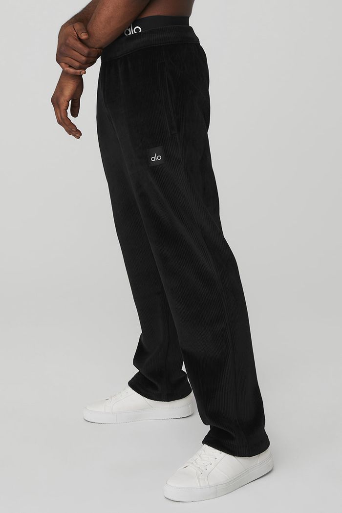 Pantalones Alo Yoga Velour Baller Hombre Negros | 710283OIH