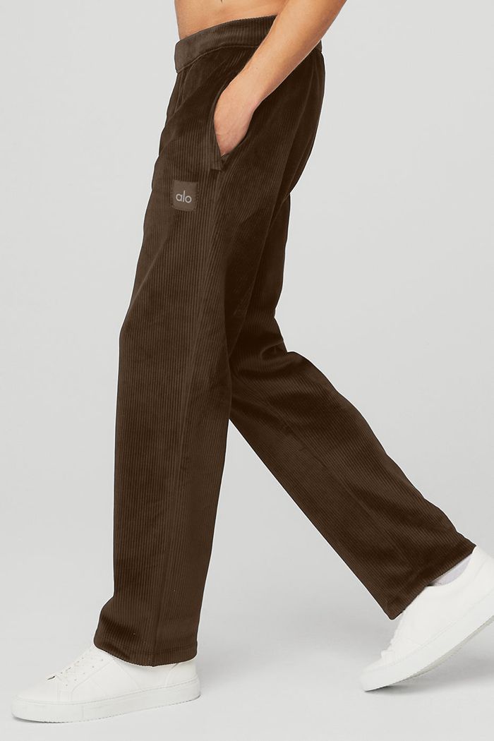 Pantalones Alo Yoga Velour Baller Hombre Negros | 837560YSV