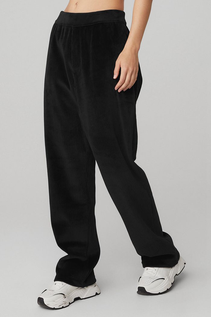 Pantalones Alo Yoga Velour Baller Mujer Negros | 548607IAN