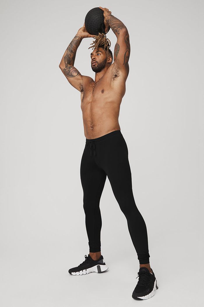 Pantalones Alo Yoga Warrior Compression Hombre Negros | 203847CYR