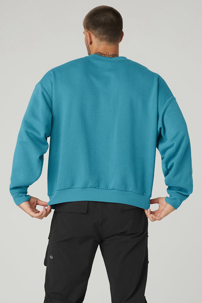 Pullover Alo Yoga Accolade Crew Neck Hombre Azules | 031852LPC