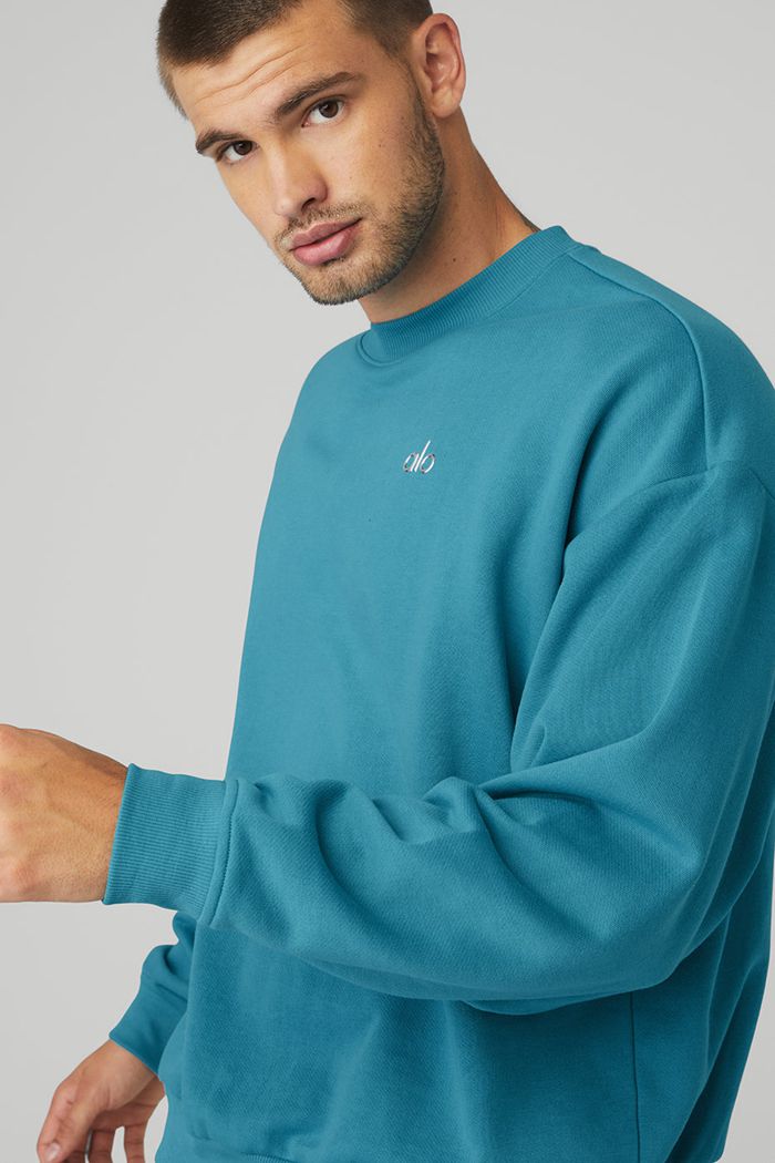 Pullover Alo Yoga Accolade Crew Neck Hombre Azules | 031852LPC