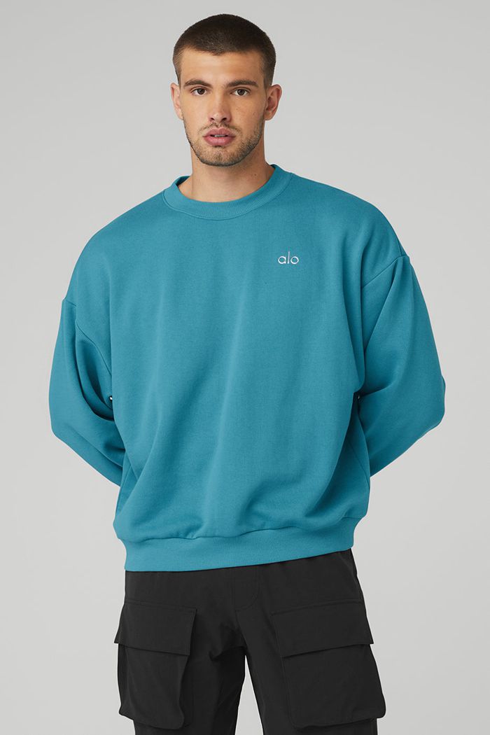 Pullover Alo Yoga Accolade Crew Neck Hombre Azules | 031852LPC