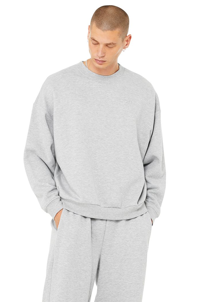 Pullover Alo Yoga Accolade Crew Neck Hombre Grises | 081536SYA