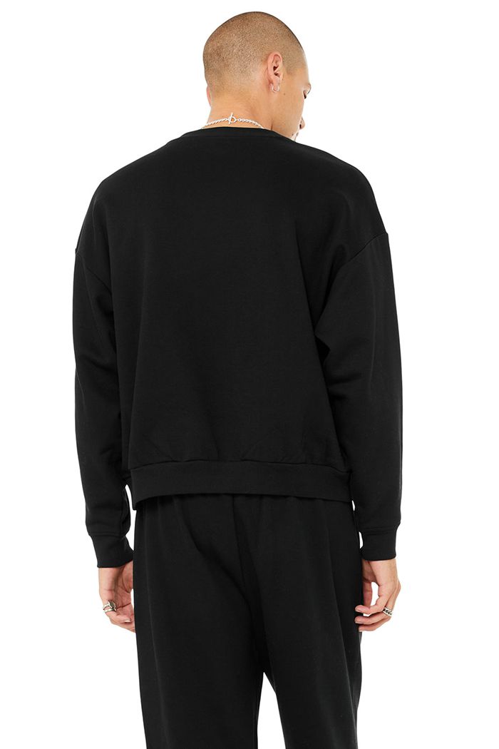 Pullover Alo Yoga Accolade Crew Neck Hombre Negros | 204183NFQ