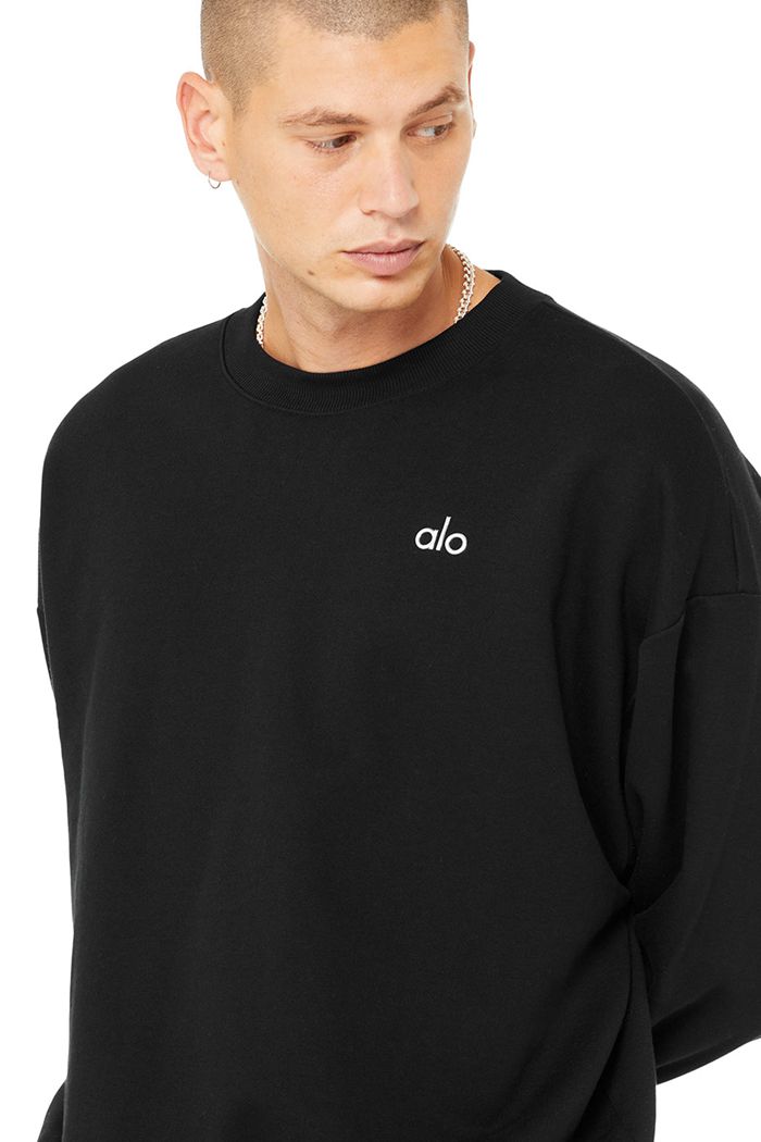 Pullover Alo Yoga Accolade Crew Neck Hombre Negros | 204183NFQ