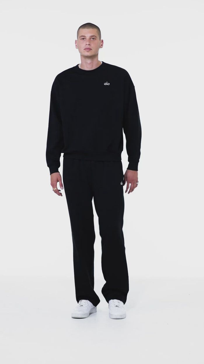 Pullover Alo Yoga Accolade Crew Neck Hombre Negros | 204183NFQ