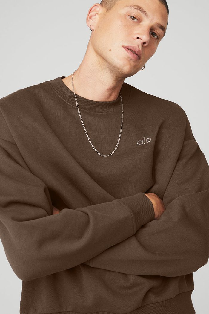 Pullover Alo Yoga Accolade Crew Neck Hombre Negros | 295806CAL