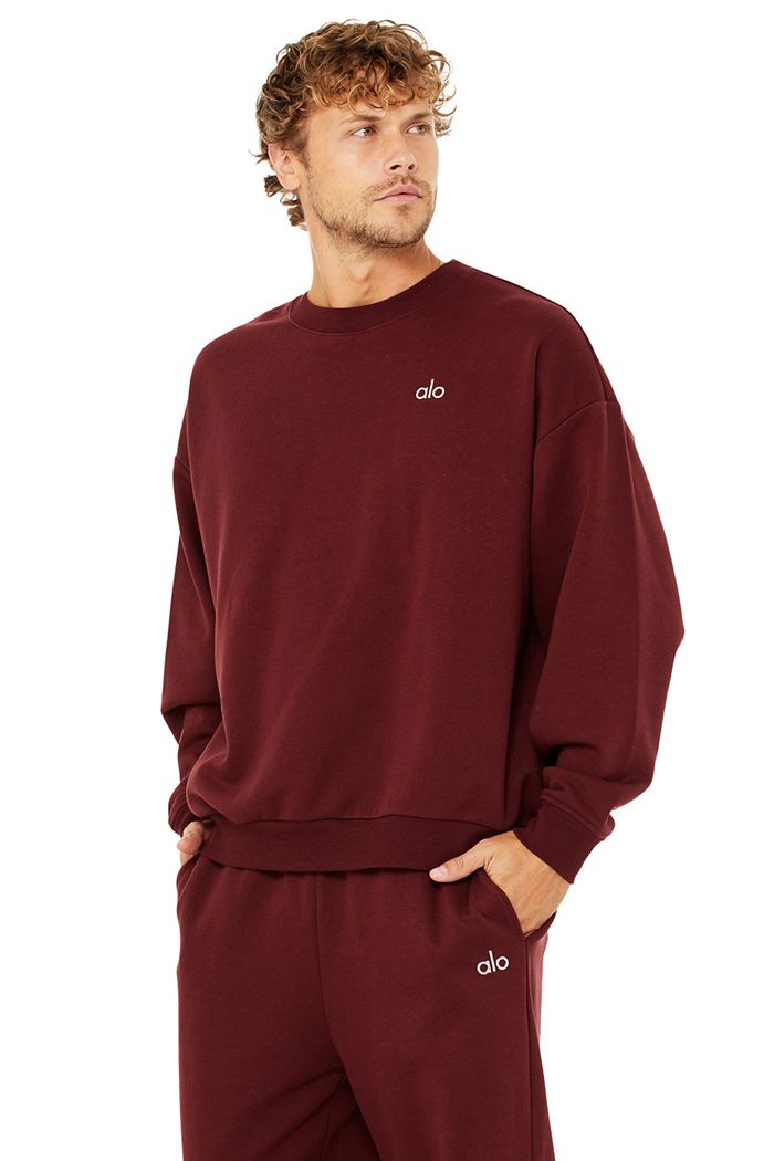 Pullover Alo Yoga Accolade Crew Neck Hombre Rojos | 972563ZBF