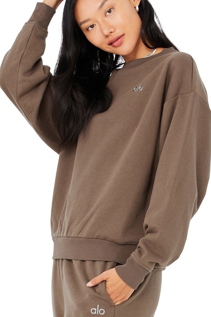 Pullover Alo Yoga Accolade Crew Neck Mujer Marrom | 089571SNM