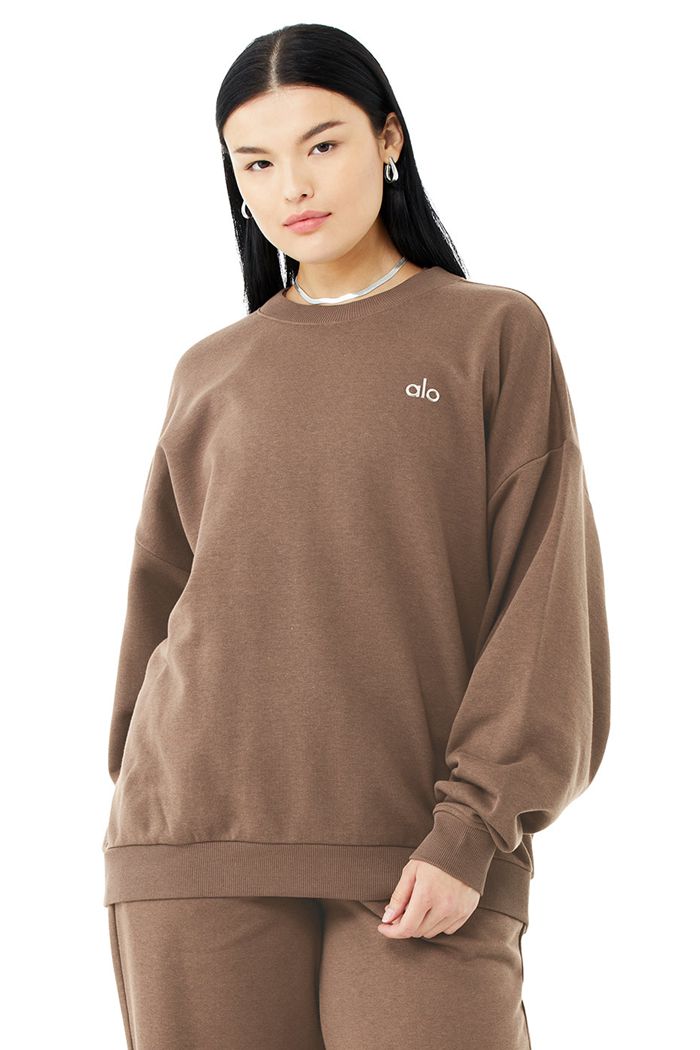 Pullover Alo Yoga Accolade Crew Neck Mujer Marrom | 089571SNM