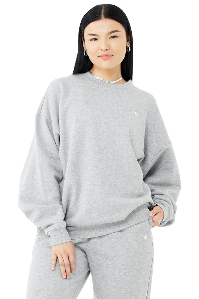 Pullover Alo Yoga Accolade Crew Neck Mujer Grises | 198567OWT