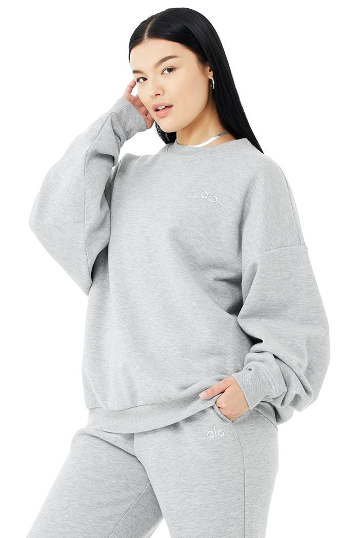 Pullover Alo Yoga Accolade Crew Neck Mujer Grises | 198567OWT