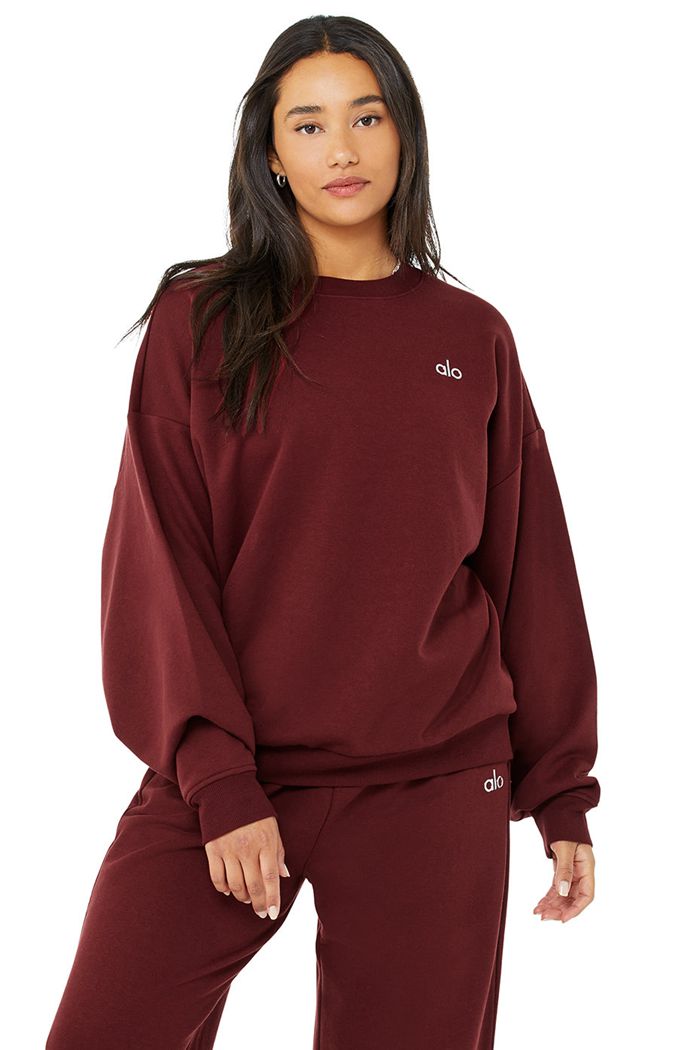 Pullover Alo Yoga Accolade Crew Neck Mujer Rojos | 507961IHA