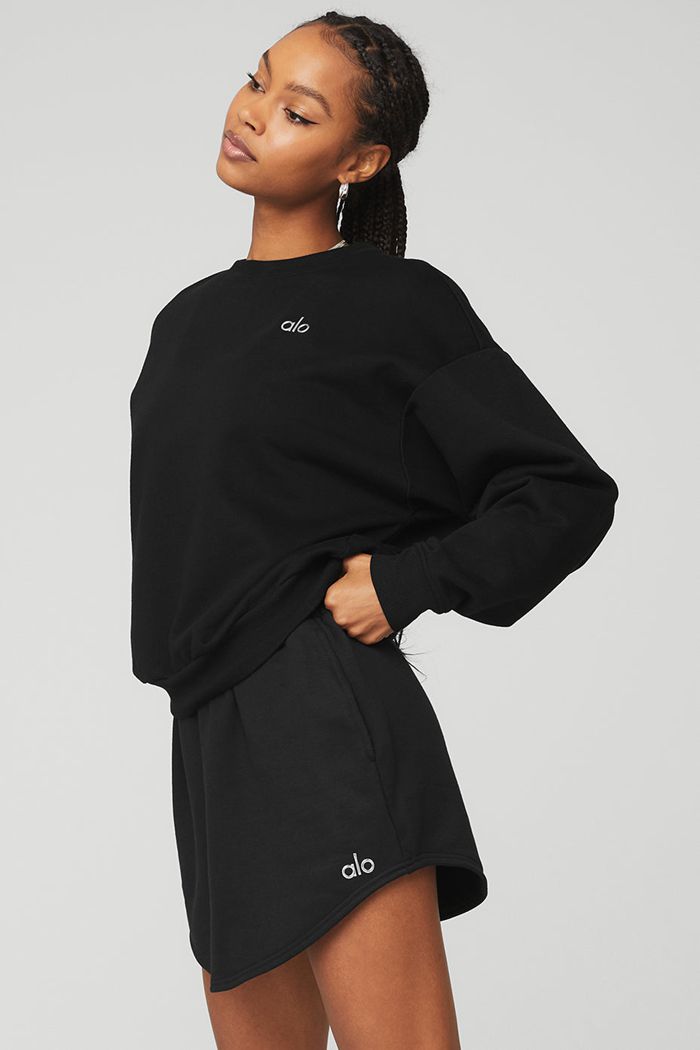 Pullover Alo Yoga Accolade Crew Neck Mujer Negros | 873591QXN