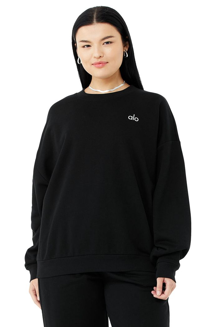 Pullover Alo Yoga Accolade Crew Neck Mujer Negros | 873591QXN