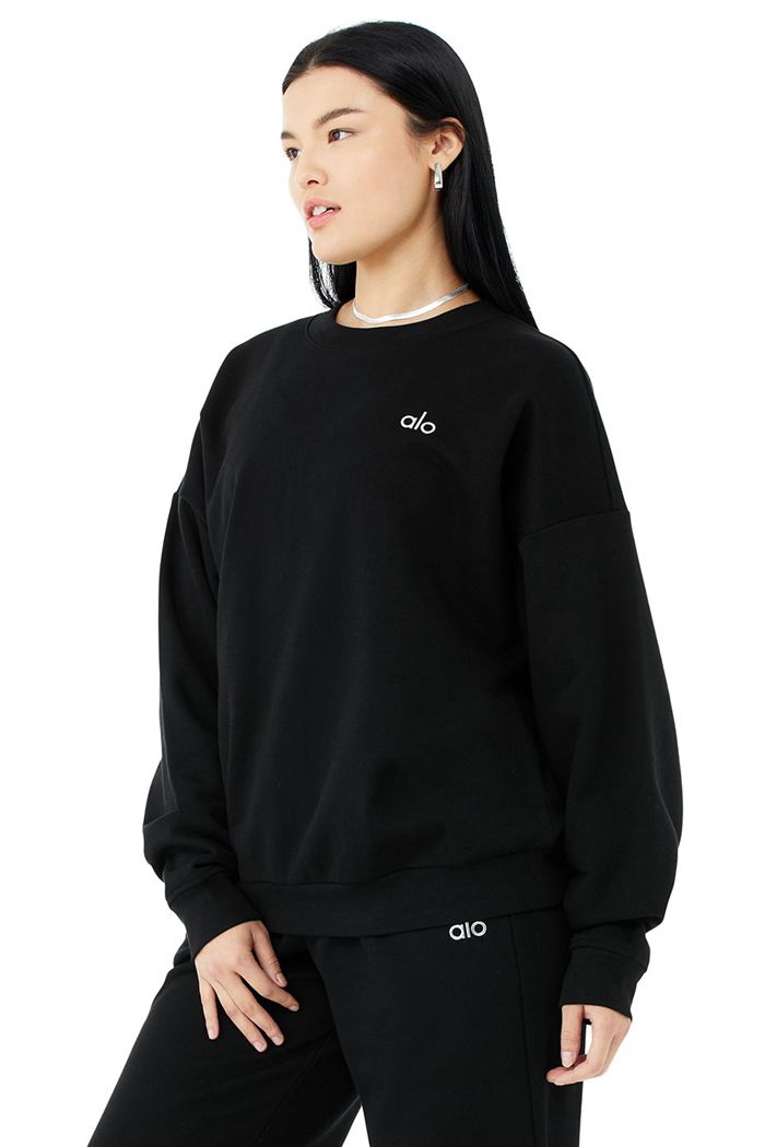 Pullover Alo Yoga Accolade Crew Neck Mujer Negros | 873591QXN