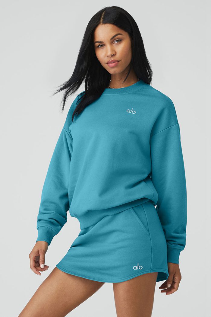 Pullover Alo Yoga Accolade Crew Neck Mujer Azules | 961543KEM