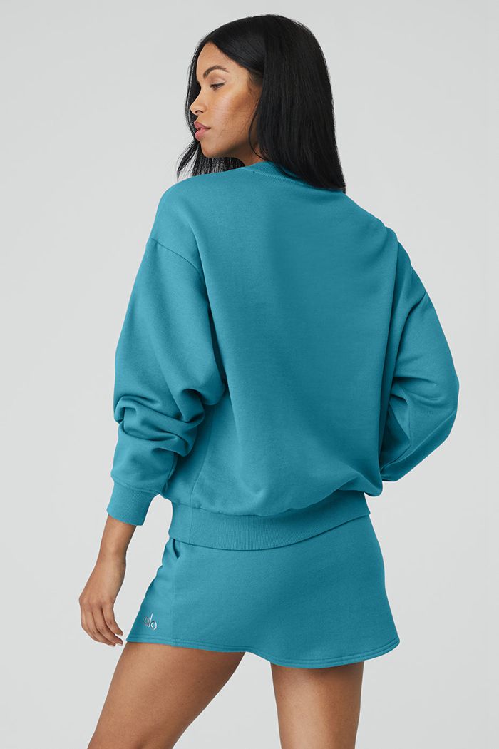 Pullover Alo Yoga Accolade Crew Neck Mujer Azules | 961543KEM