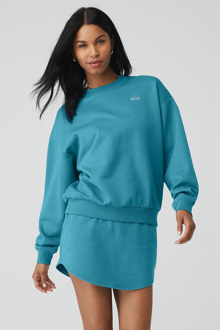 Pullover Alo Yoga Accolade Crew Neck Mujer Azules | 961543KEM