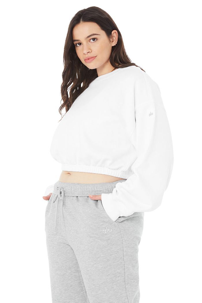 Pullover Alo Yoga Devotion Crew Neck Mujer Blancos | 641273HLA