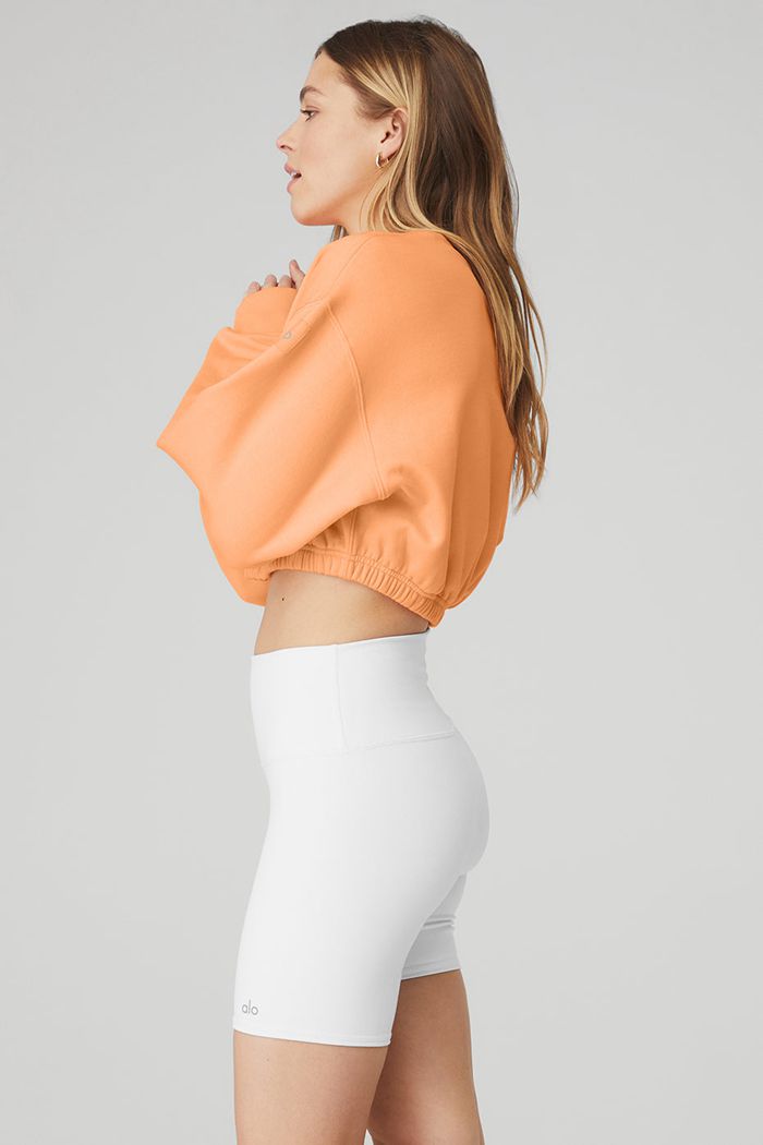 Pullover Alo Yoga Devotion Crew Neck Mujer Naranjas | 807936EMD