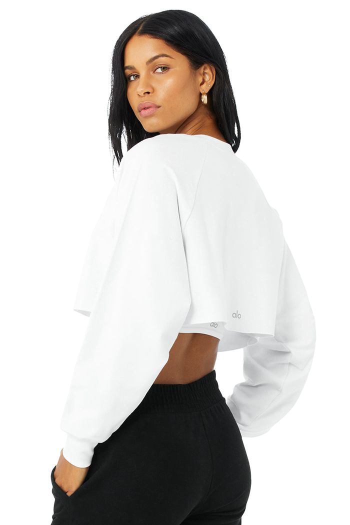 Pullover Alo Yoga Double Take Mujer Blancos | 973564MFP