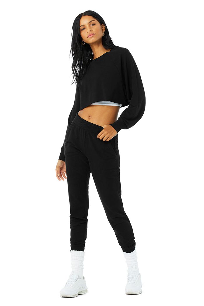 Pullover Alo Yoga Double Take Mujer Negros | 802193SJI