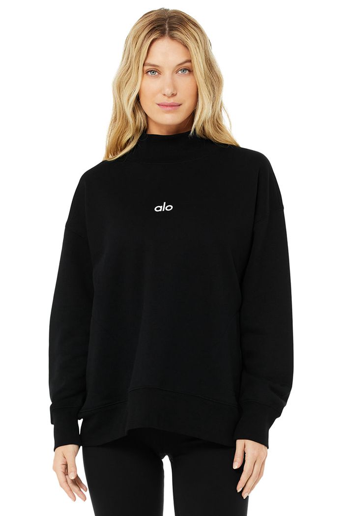 Pullover Alo Yoga Graphic Refresh Mujer Negros Blancos | 239604EDH