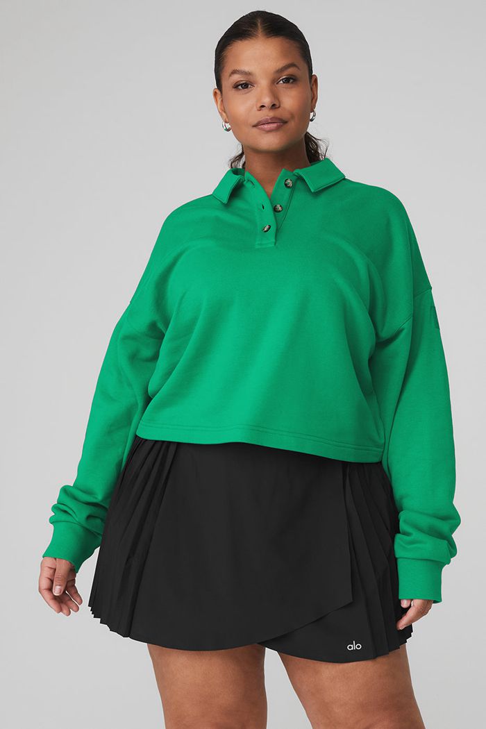 Pullover Alo Yoga Polo Henley Mujer Verdes Turquesa | 165047JTB