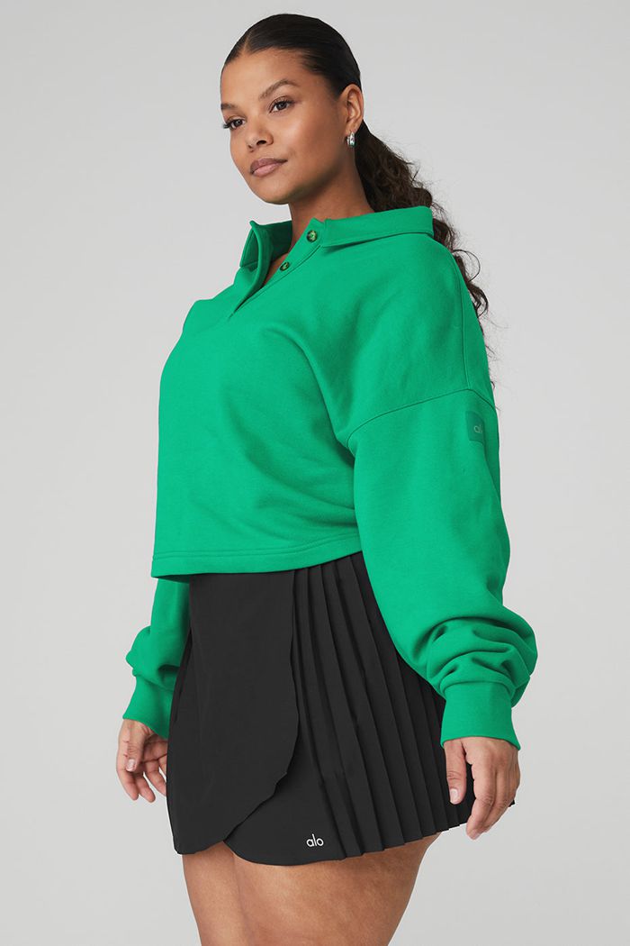 Pullover Alo Yoga Polo Henley Mujer Verdes Turquesa | 165047JTB