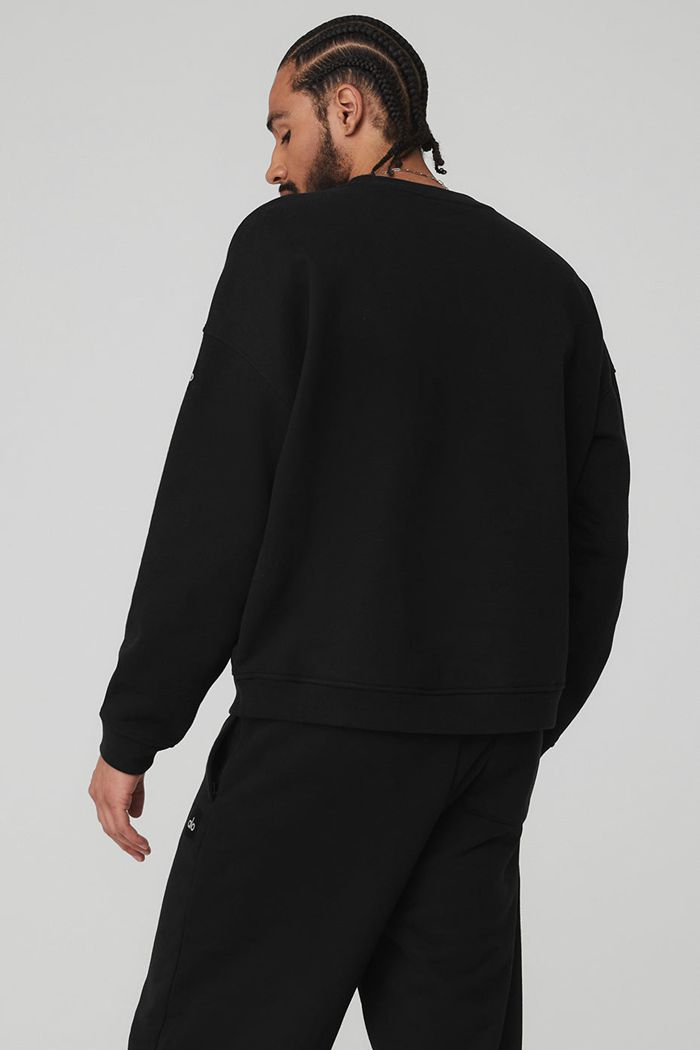 Pullover Alo Yoga Renown Crew Neck Hombre Negros | 351467BEG