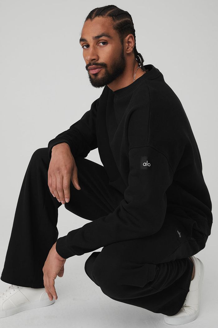 Pullover Alo Yoga Renown Crew Neck Hombre Negros | 351467BEG