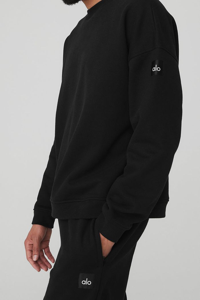 Pullover Alo Yoga Renown Crew Neck Hombre Negros | 351467BEG