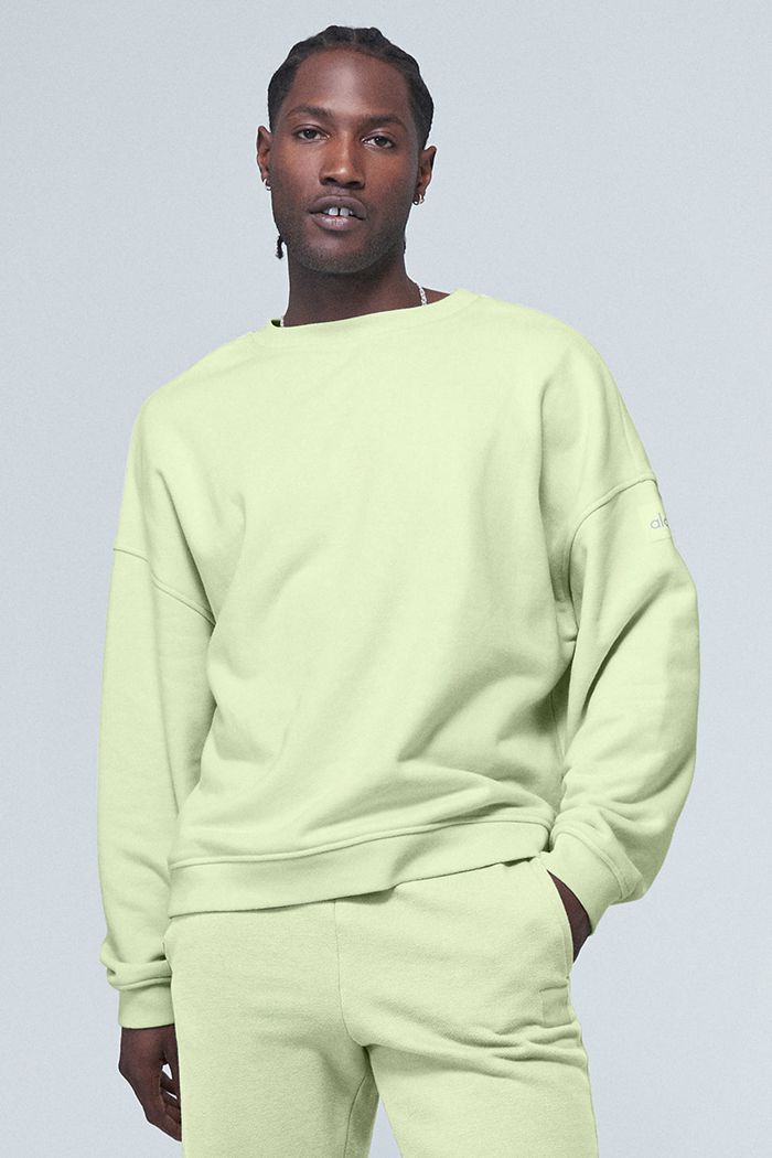 Pullover Alo Yoga Renown Crew Neck Hombre Verdes | 593168TBR