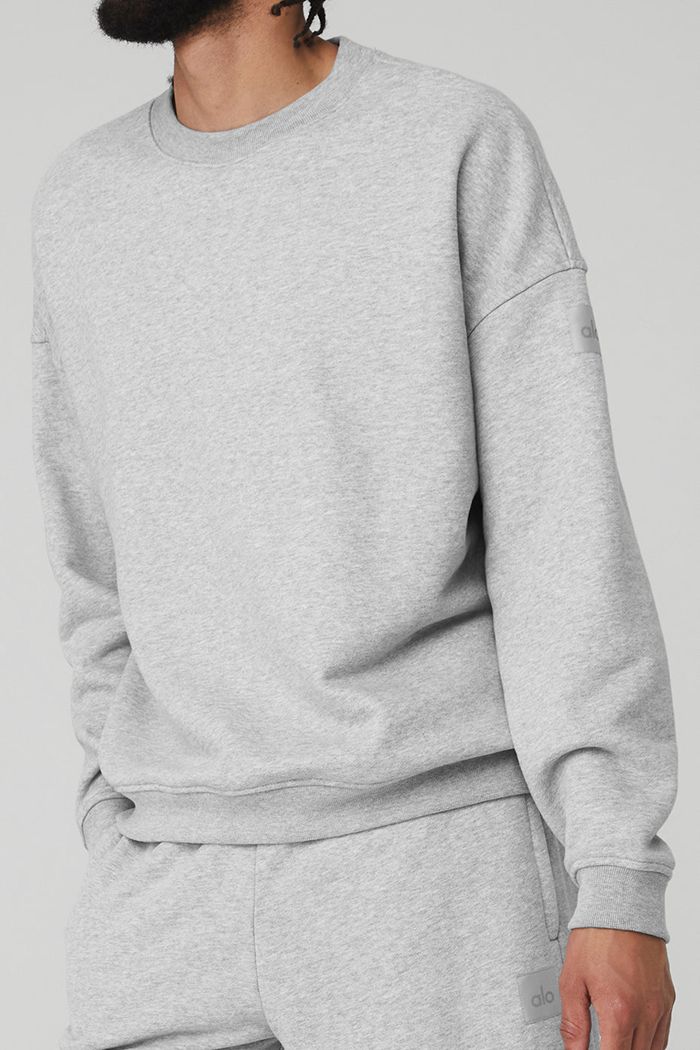 Pullover Alo Yoga Renown Crew Neck Hombre Grises | 628149HDK