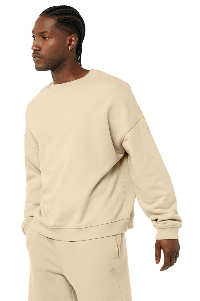 Pullover Alo Yoga Renown Crew Neck Hombre Marrom | 674302UEF