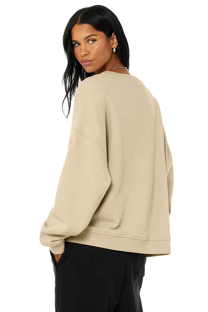 Pullover Alo Yoga Renown Crew Neck Mujer Marrom | 293051RJT