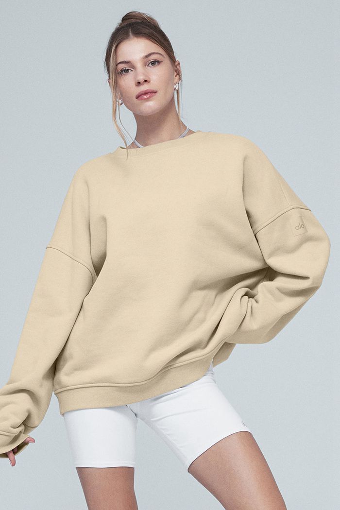 Pullover Alo Yoga Renown Crew Neck Mujer Marrom | 293051RJT