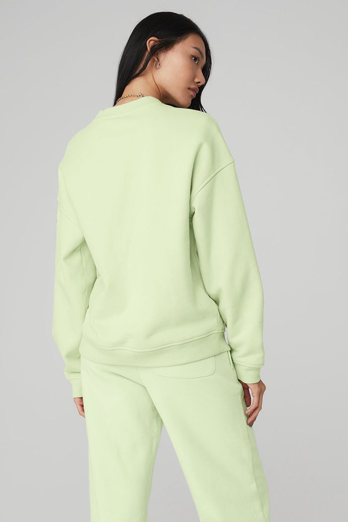 Pullover Alo Yoga Renown Crew Neck Mujer Verdes | 864320BSO