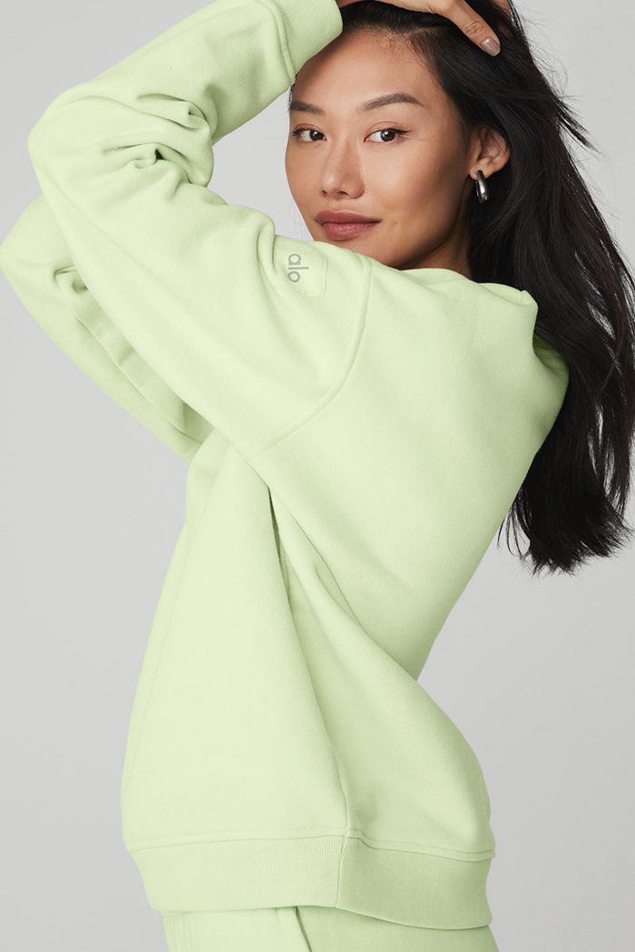 Pullover Alo Yoga Renown Crew Neck Mujer Verdes | 864320BSO