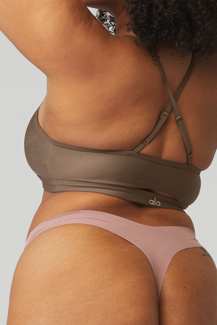 Ropa Interior Alo Yoga Airbrush Invisible Tanga Mujer Rojos Oscuro | 341089SIP