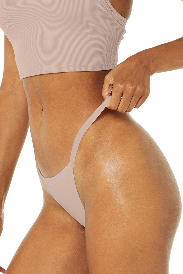 Ropa Interior Alo Yoga Airbrush Invisible String Tanga Mujer Rosas | 802961YUT