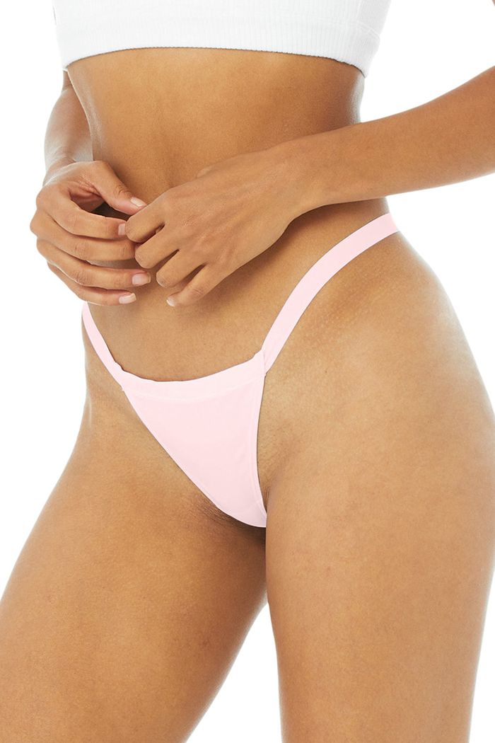 Ropa Interior Alo Yoga Airbrush Invisible String Tanga Mujer Rosas | 940372WCE