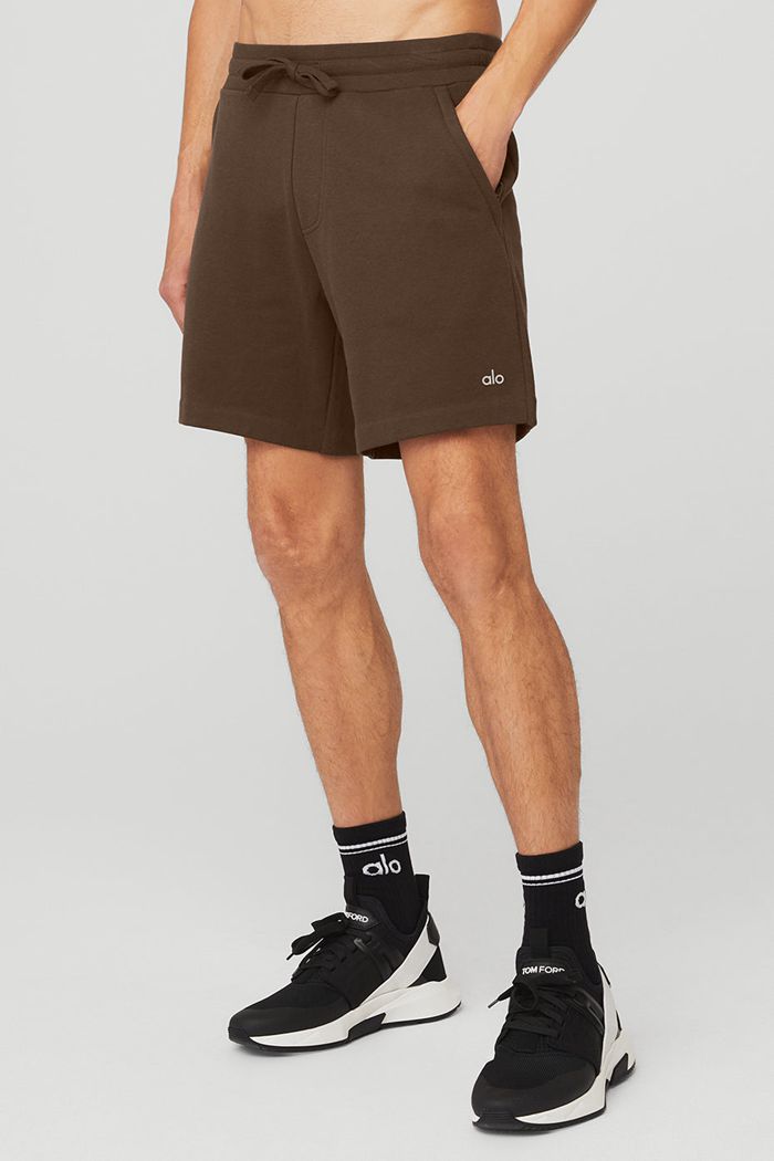 Short Alo Yoga Chill Hombre Negros | 410658UYW