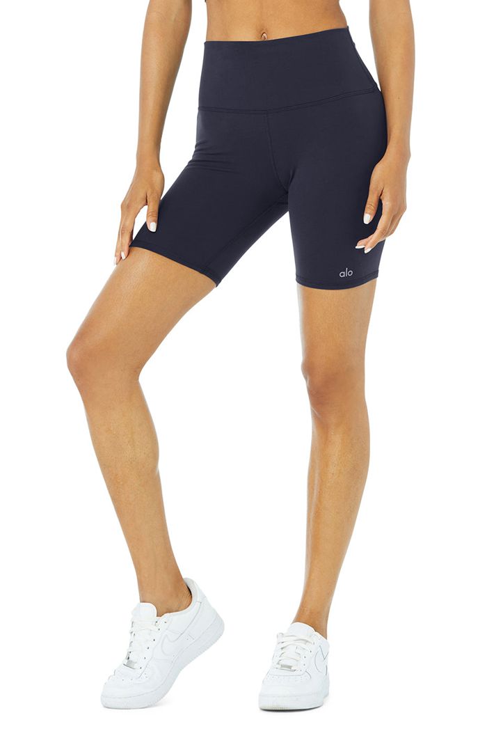 Short Alo Yoga High-Cintura Ciclismo Mujer Negros | 270365AYP