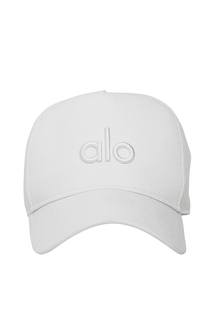 Sombreros Alo Yoga District Trucker Mujer Blancos | 793485BZO