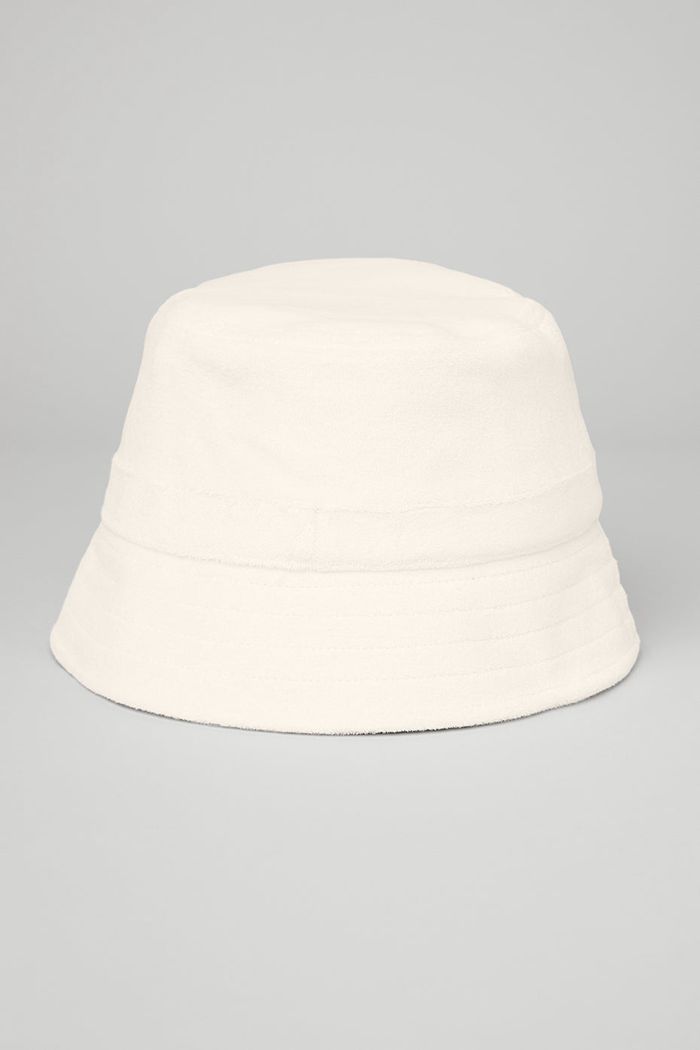 Sombreros Alo Yoga Terry Beachside Bucket Mujer Blancos | 126549ZJD