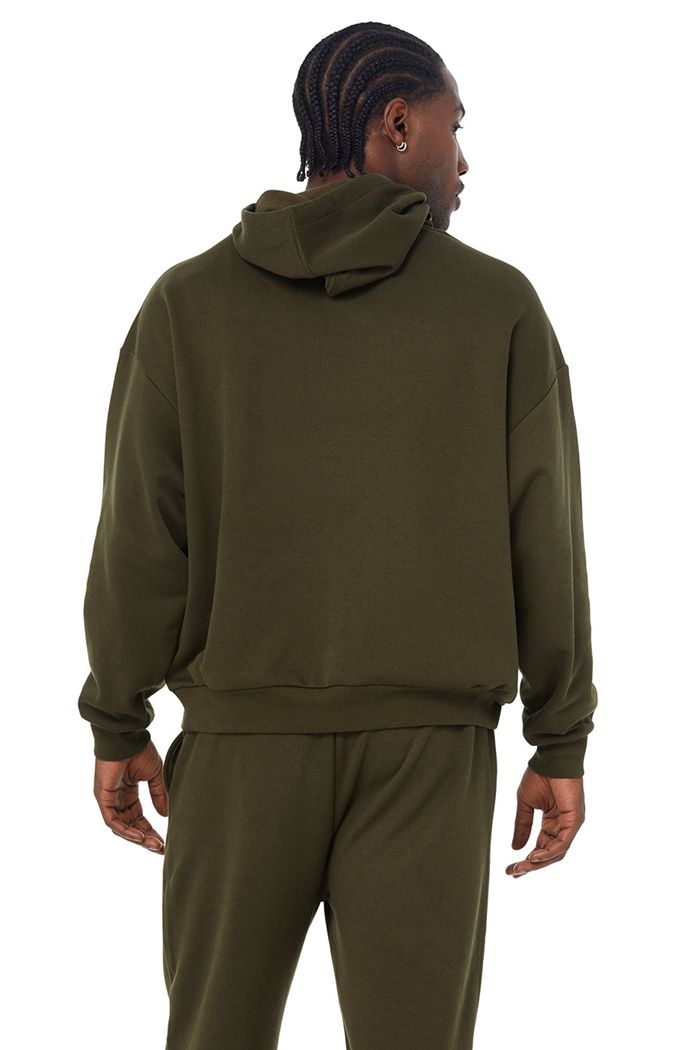 Sudadera Con Capucha Alo Yoga Accolade Hombre Verde Oliva Oscuro | 579036LMI