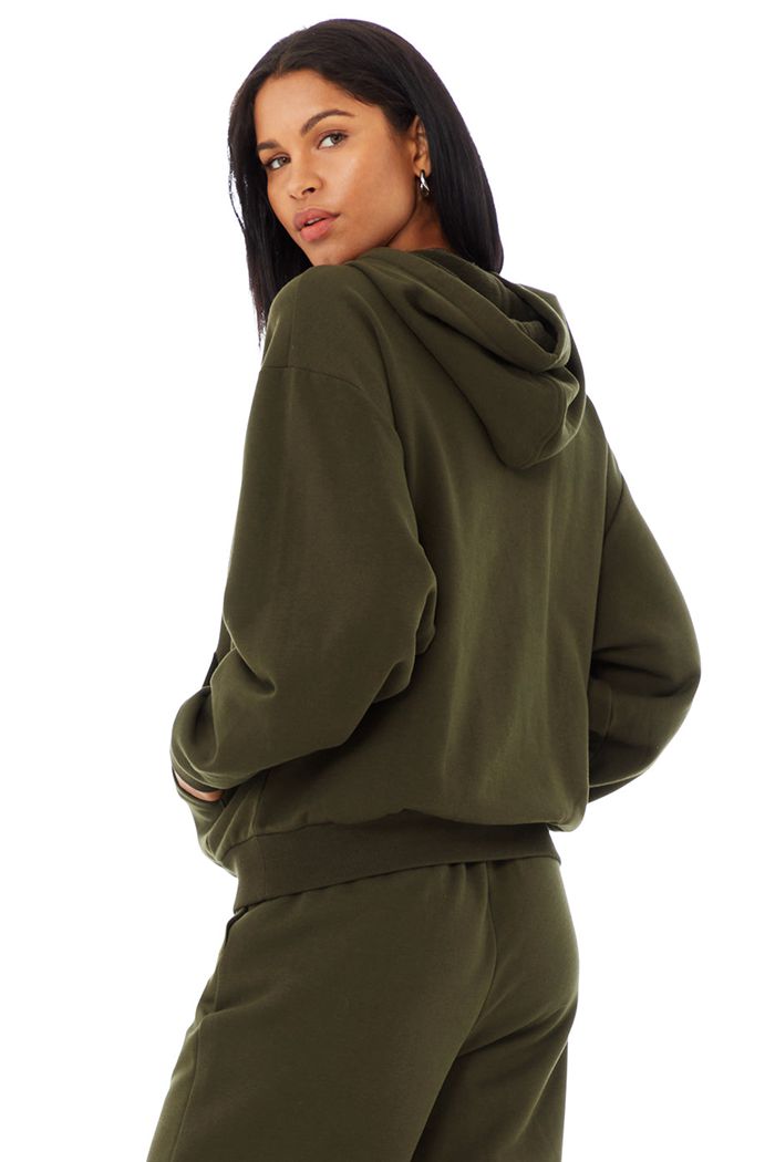 Sudadera Con Capucha Alo Yoga Accolade Mujer Verde Oliva Oscuro | 063281PIL